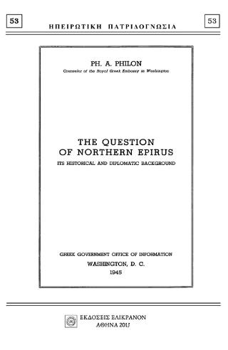 THE QUESTION OF NORTHERN EPIRUS